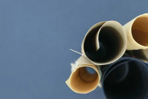 Bunch of various scroll papers Stock Photos