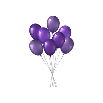 Bunch of violet balloons. Illustrazione stock