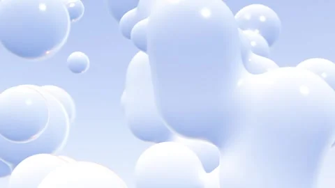 A bunch of white bubbles floating in the air loop animation Video stock 276493586