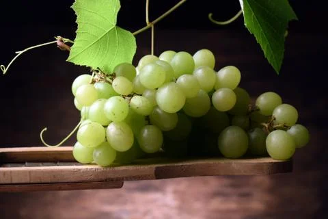 Bunch of white table grapes Stock Photos