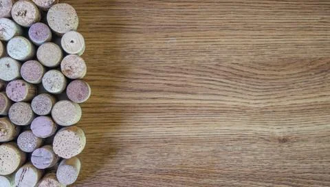 Bunch of wine corks with with Copy space Fotos Stock