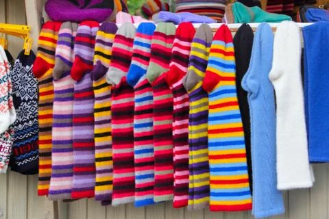Bunch of woolen socks Foto stock