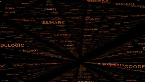A bunch of words are written on a black background Stock Footage 276336500