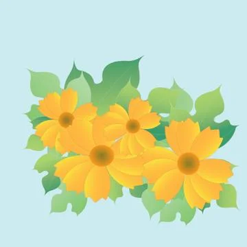 A bunch of yellow flowers Stock Illustration