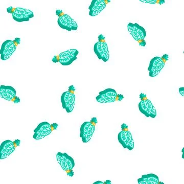 Bunches spinach isometric icon seamless pattern Stock Illustration
