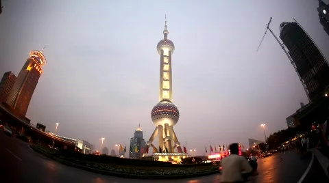 The bund at night Stock Footage 519846