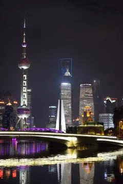 Bund at night Stock Photos