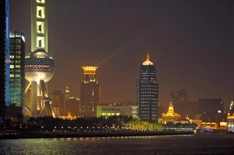Bund by night Stock Photos