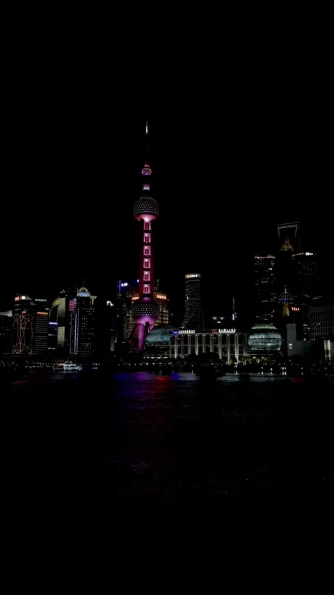 The Bund night vision Waterfront. Stock Footage 317479257