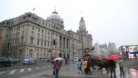 The Bund in Shanghai Stock Footage 203513738
