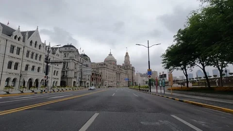 The Bund in Shanghai is under lockdown Stock Footage 190794880