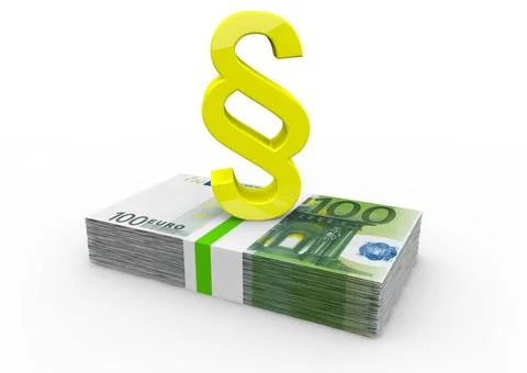 A bundle of 100 Euro bank notes with golden paragraph a bundle of 100 Euro... Stock Photos