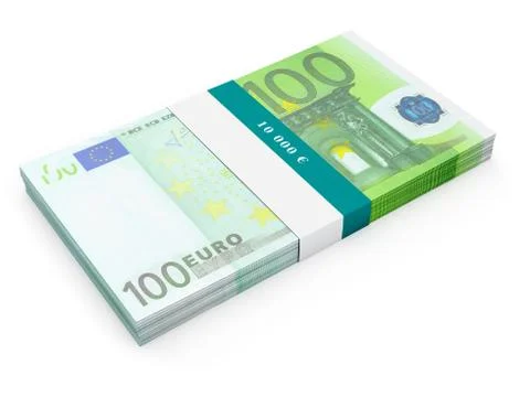 Bundle of 100 euro banknotes bills isolated イラスト素材