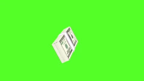 Bundle of 100 US Dollar note 3D spin Green Screen Stock Footage 306505386