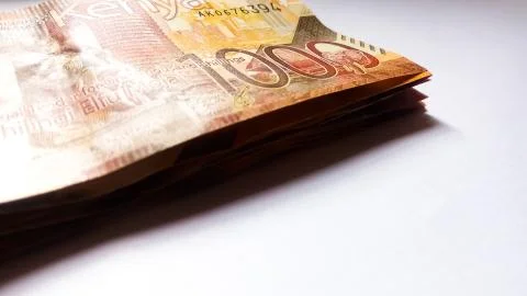 Bundle of 1000 Kenya Banknotes on White Stock Photos