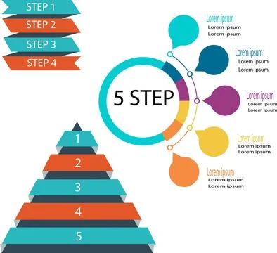 Bundle Of 3 Infographic Elements Vector File Illustrazione stock