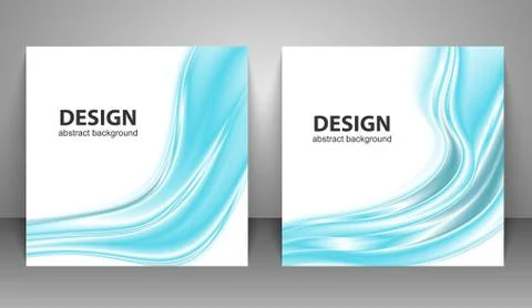Bundle abstract blue waves backgrounds. Vector illustration. Illustrazione stock