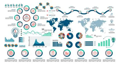 Bundle of abstract infographic elements. Business and finance infographic v.. Stock Illustration