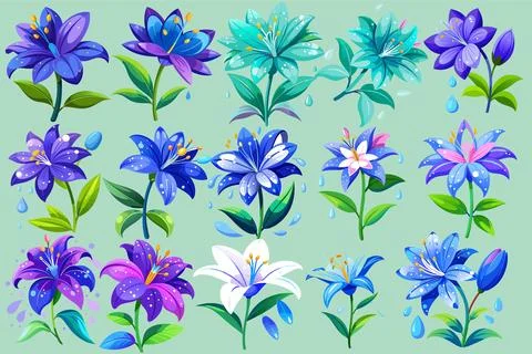 A bundle of African lilies vector illustration. Stock Illustration
