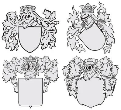 Bundle of aristocratic emblems Stock Illustration