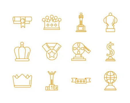 Bundle of awards set icons イラスト素材