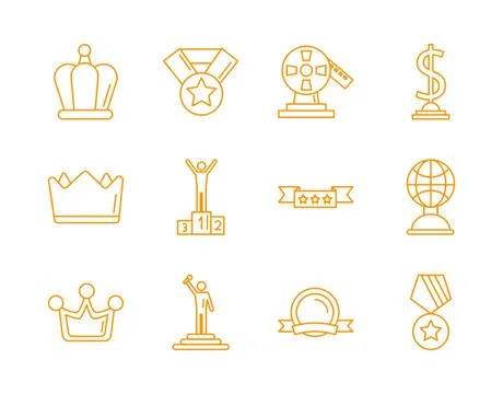 Bundle of awards set icons イラスト素材