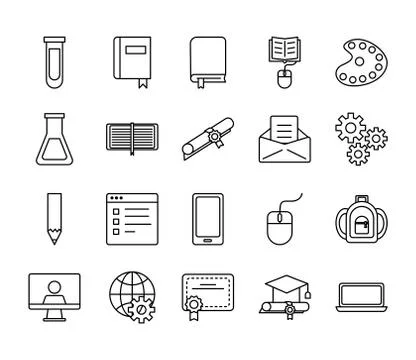 Bundle of back to school items Stock Illustration