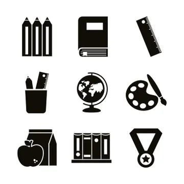Bundle of back to school supplies Stock Illustration