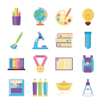 Bundle of back to school supplies Illustrazione stock