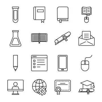 Bundle of back to school supplies Stock Illustration