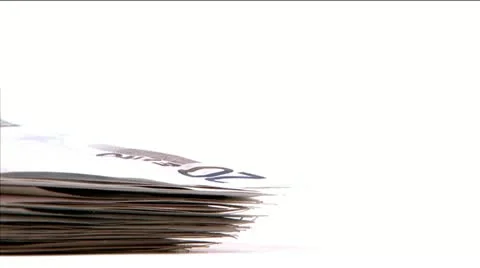 Bundle of bank notes, decreasing Video stock 11285399