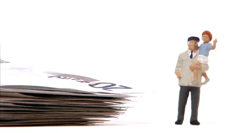 Bundle of bank notes, decreasing, Sweden. 库存影片 51842768