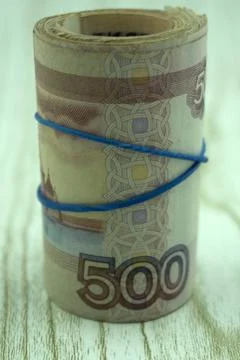 Bundle of banknotes of 500 rubles . Stock Photos