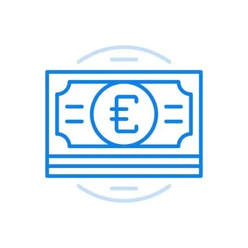 Bundle banknotes vector line icon. Rich investment and savings in successfu.. Stockillustratie