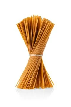 Bundle of bigoli - extruded pasta in the form of a long and thick strand isol Stock Photos