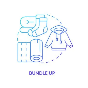 Bundle up blue gradient concept icon Stock Illustration