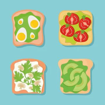 Bundle of bread with stuff in the top of it Stock Illustration