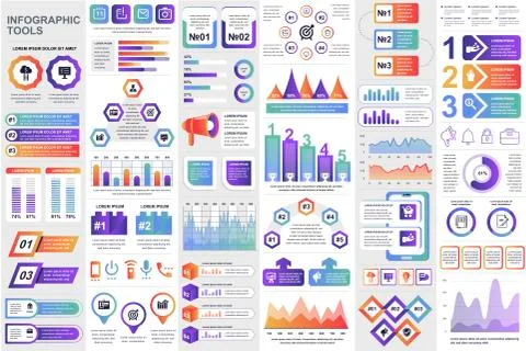 Bundle Business infographic elements Stock Illustration