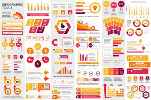 Bundle Business infographic elements Stock Illustration