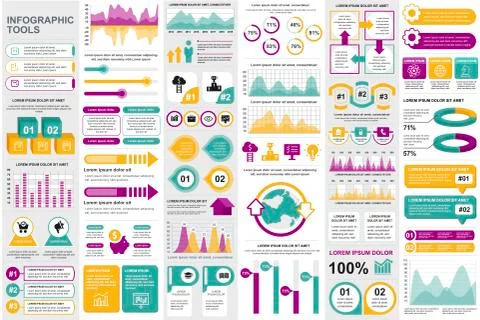 Bundle Business infographic elements Illustrazione stock