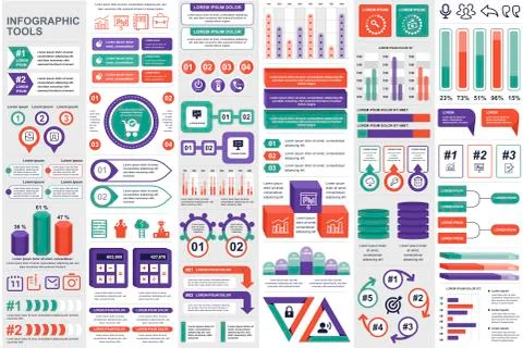 Bundle Business infographic elements Stock Illustration