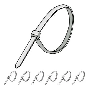 Bundle cable ties cartoon vector graphic Stock Illustration