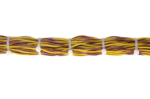 Bundle of cables with cable ties Stock Photos