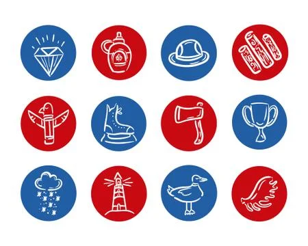 Bundle of canadian set icons Stock Illustration