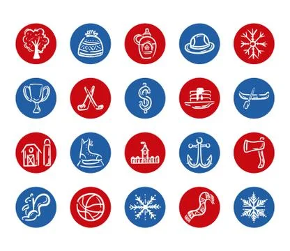 Bundle of canadian set icons Stock Illustration