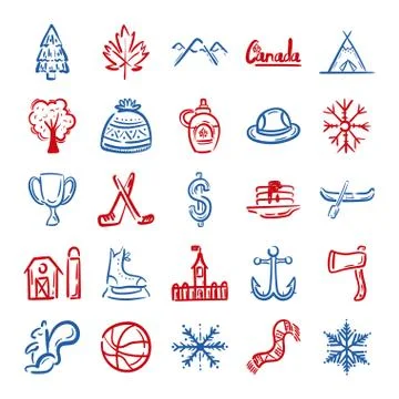 Bundle of canadian set icons Stock Illustration