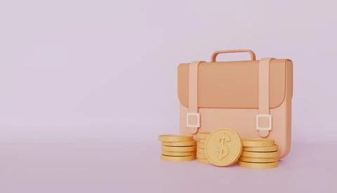 Bundle of cash Bag and money stack, financial for online shopping Stock Illustration