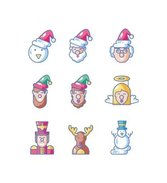 Bundle of christmas with icons set Stockillustratie