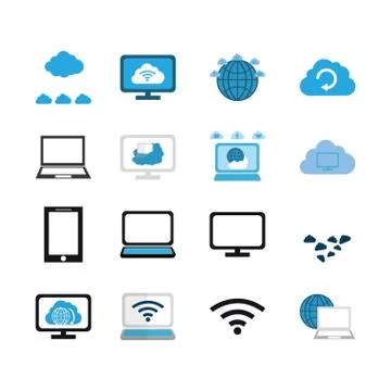 Bundle of cloud computing with icons イラスト素材
