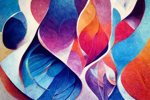 Bundle of colored hand drawn various organic shapes. Stock Illustration